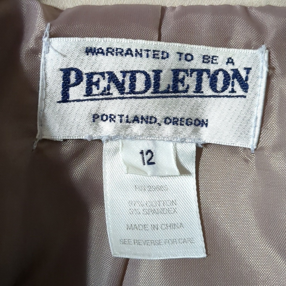 Pendleton light brown Zip Front women's Jacket blazer Size 12 - Picture 6 of 7